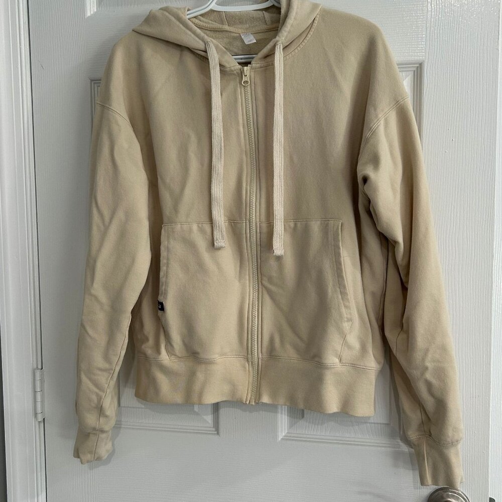Women's Glyder Oversized Zip Up Hoodie in Beige - Size L